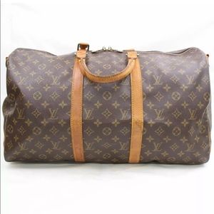 Louis Vuitton duffle bag w/strap Keepall 50 -Auth